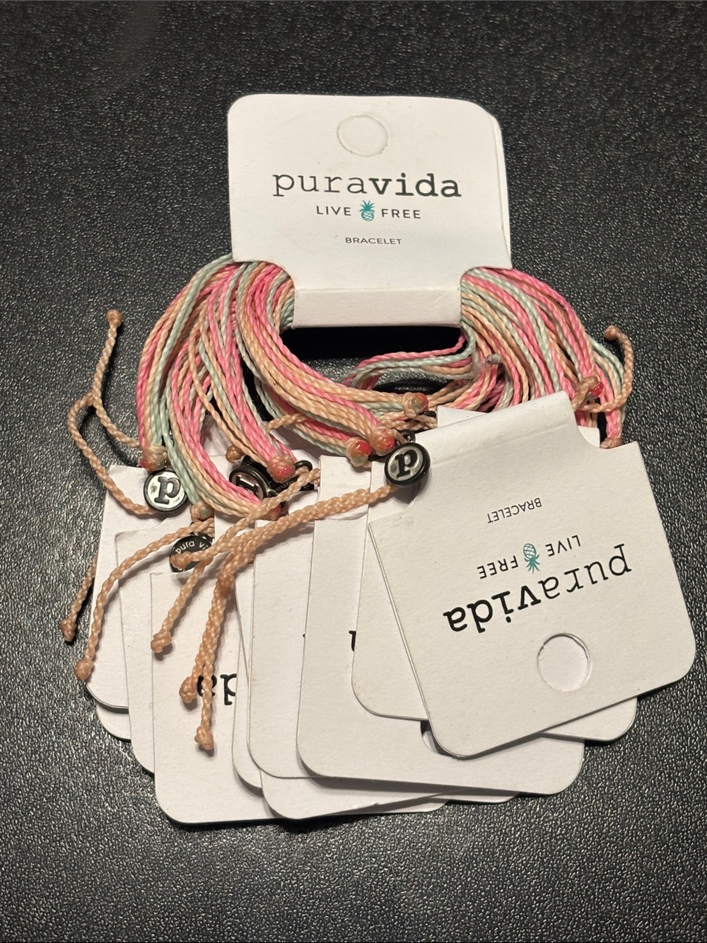 Pura‎ Vida Pink, Mint & Cream Twisted  Bracelets 10 pack Friendship Girls Night